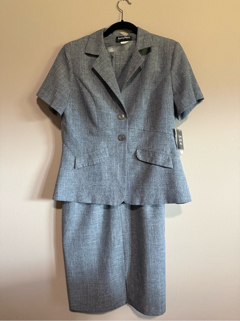 Classic Gray 2-Piece Jacket & Dress Set
